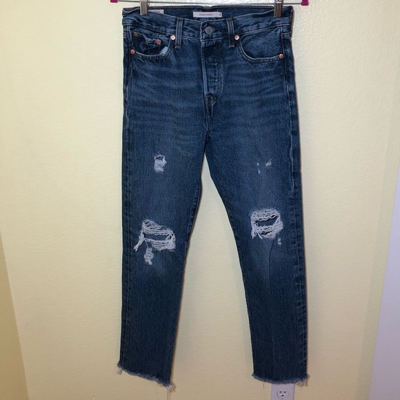 Levi’s Wedgie Straight Jeans Distressed size 26 - Picture 2 of 8